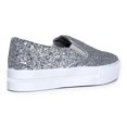 thumbnail image 3 of Women's Platform Slip On Glitter Sneaker - Elastic Casual Sparkle Flat Shoe - Ritz by Cute to the Core, 3 of 4