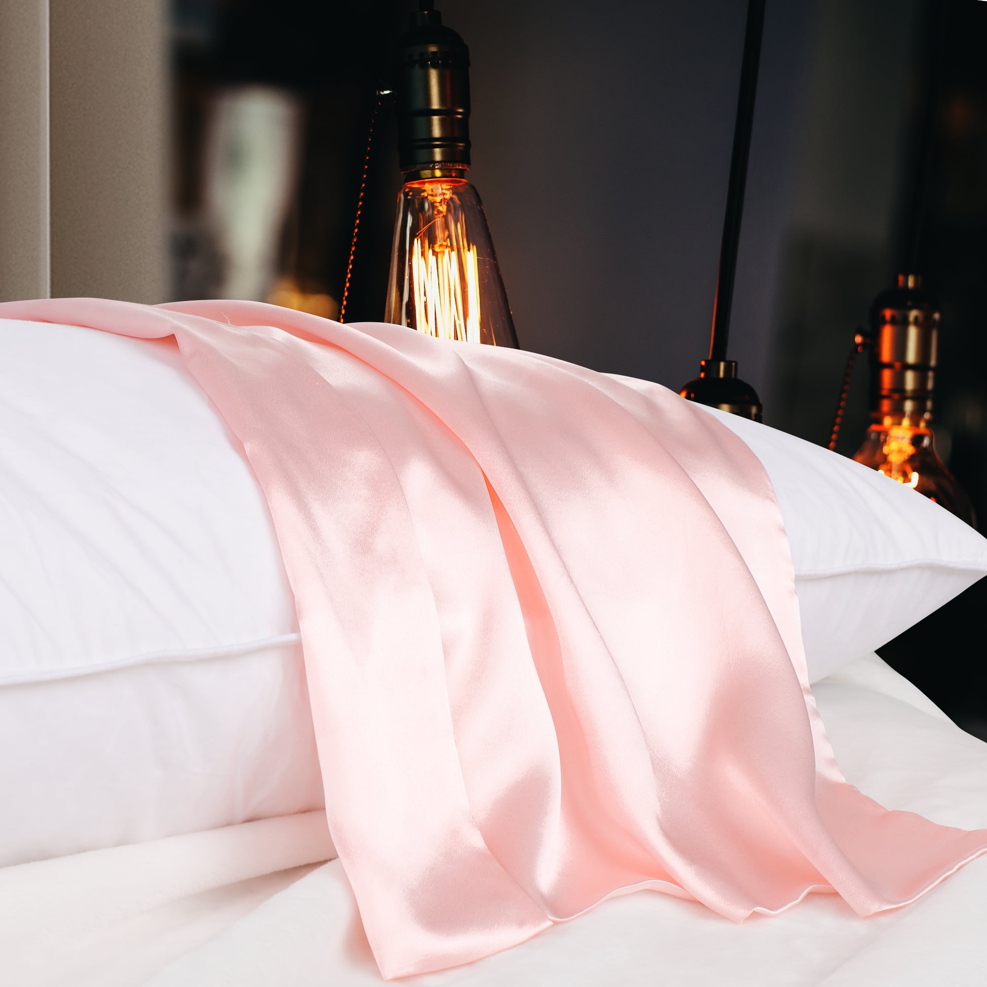 PiccoCasa Silk Pillowcases Set of 4, Travel(14"x20"), Pink
