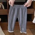 thumbnail image 2 of Afuyipoi Girls Cropped Printed Leggings Pants Fall Cotton Knit Dark Gray 12M, 2 of 6