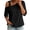 Black, variant on Asymmetric One Shoulder Tops for Women Lightweight Thin V Neck Solid Color Blouses Relaxed Dressy Casual Half Sleeve T-Shirts XL
