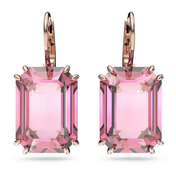 Swarovski Millenia drop earrings Octagon cut, Pink, Rose gold-tone plated 561950