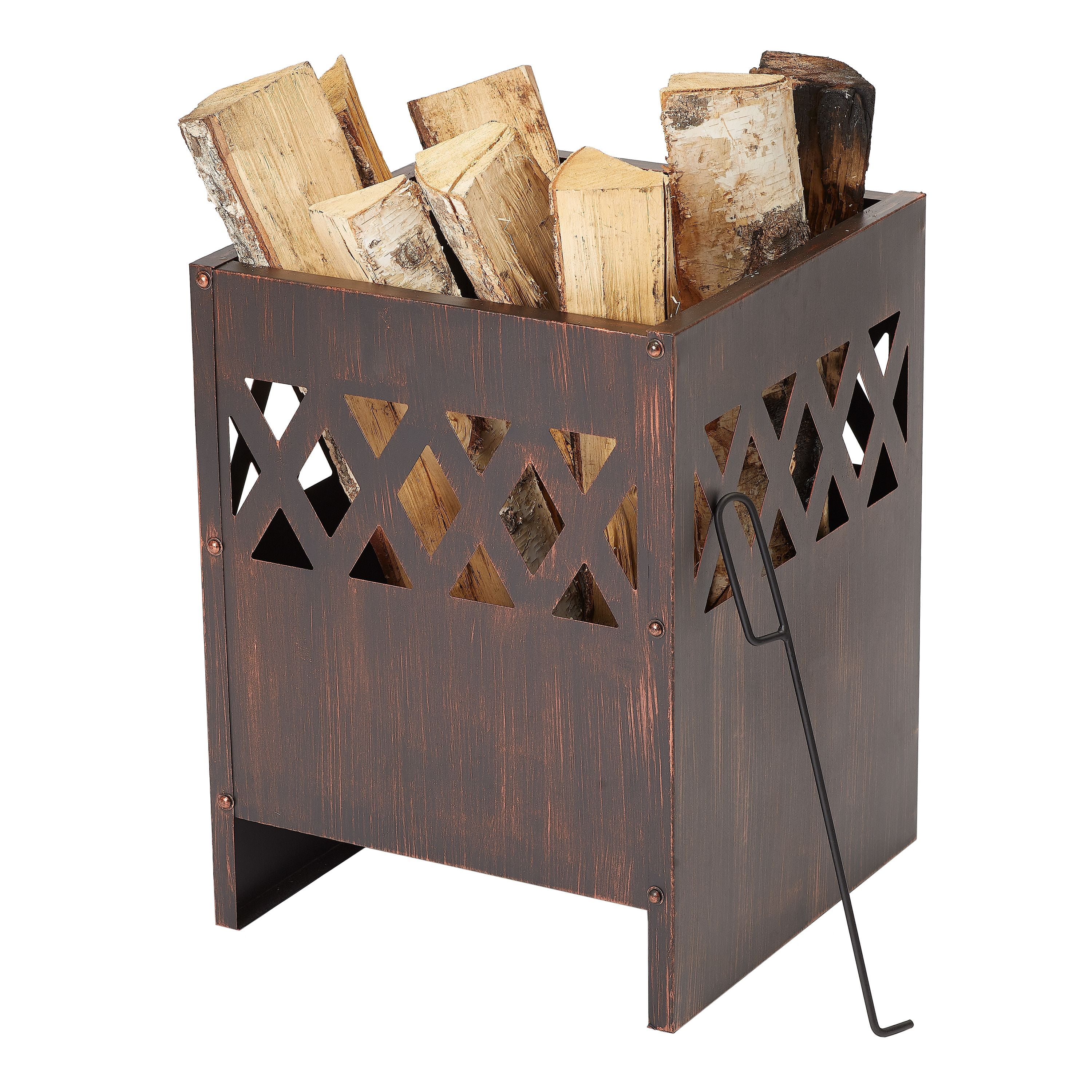 Mainstays 15.75" Portable Wood Burning Fire Basket with Poker