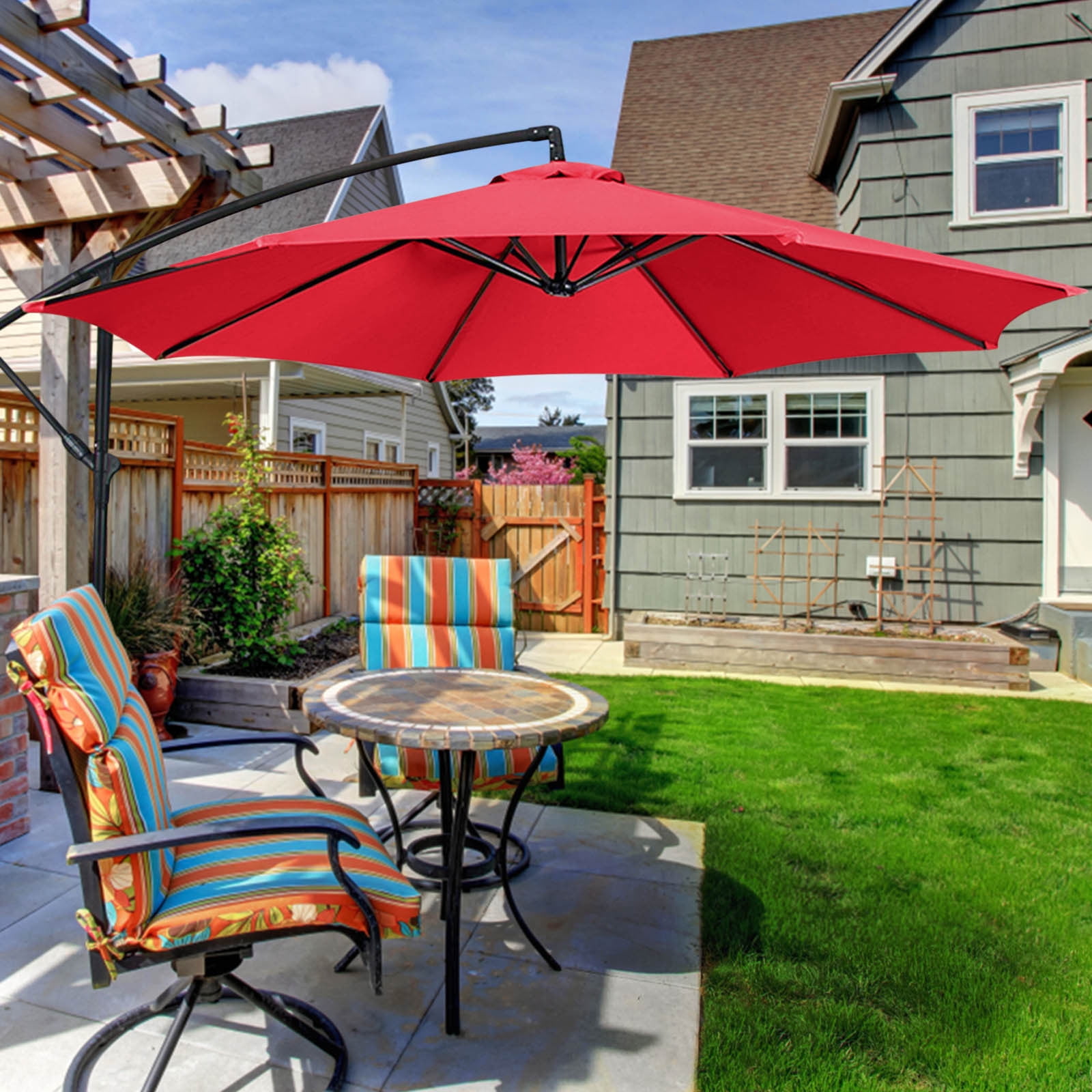 Holiday Savings Clearance! kladzum Outdoor Patio Umbrella Beach Umbrella Outdoor Courtyard Umbrella Surface Polyester Sunshade Umbrella Sunscreen and Rainproof Fabric Garden Pillsar Umbrella