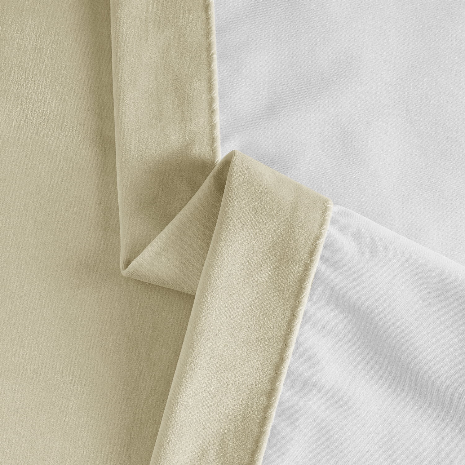 Half Price Drapes Au Lait Creme Heritage Plush Velvet Room Darkening Curtains (1 Panel), 50W X 108L