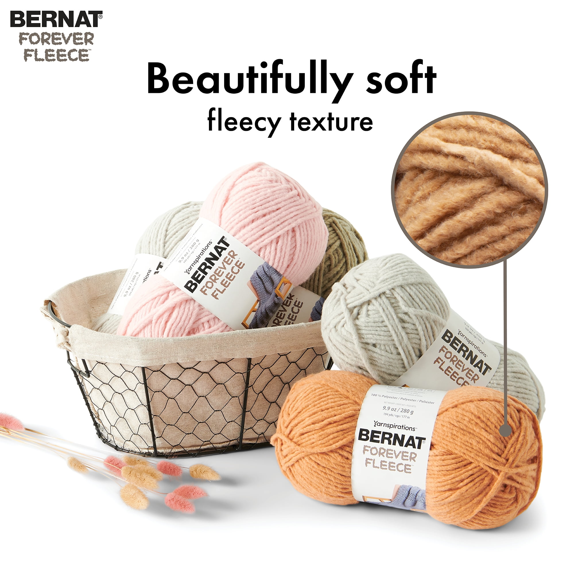 Bernat® Forever Fleece™ #6 Super Bulky Polyester Yarn, Winter Waves 9.9oz/280g 194 Yards