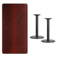thumbnail image 3 of Flash Furniture 30'' x 60'' Rectangular Mahogany Laminate Table Top with 18'' Round Table Height Bases, 3 of 3