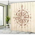 thumbnail image 5 of Ambesonne Brown Shower Curtain, Vintage Compass, 69"Wx84"L, Tan Brown, 5 of 5