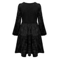 thumbnail image 5 of Women's Velvet Dress Party Dress Long Sleeve A Line Layered Hem Cocktail Dress for Winter Holiday Party Banquet,Black,L, 5 of 7