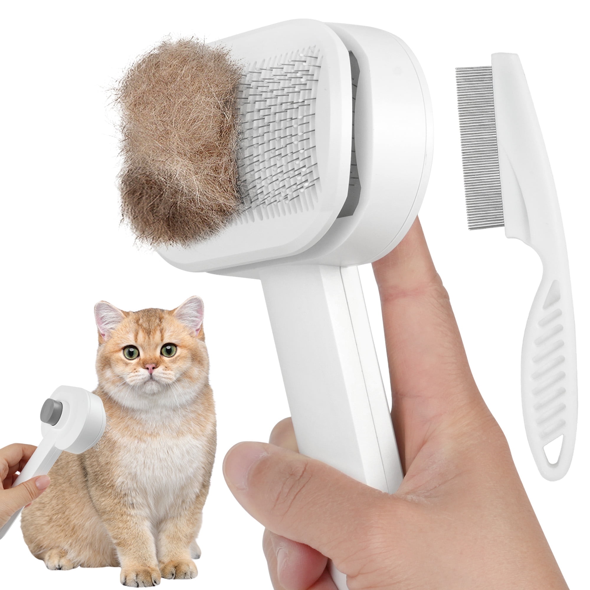 Prime Pets Self-Cleaning Slicker Brush for Dogs & Cats