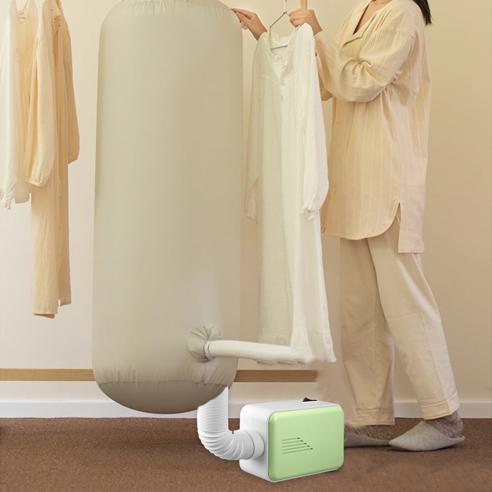 Lksixu Portable Clothes Dryer, 600W Household Small Electric Dryer Machine, Compact Travel Clothes Shoes Dryer Laundry Heater Multifunctional Pet Hair Dryer for Apartments Home Hotel RV Dorm