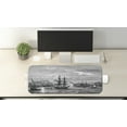 thumbnail image 2 of Antique Computer Mouse Pad, Departing from Elba Vintage Engraved Illustration History of France Sails Vessels, Rectangle Non-Slip Rubber Mousepad Large, 31" x 12", Black Grey, by Ambesonne, 2 of 2