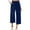 Dark Blue, variant on LADIGASU Women Casual Solid Color Summer Pants Cotton Pants Drawstring Pants