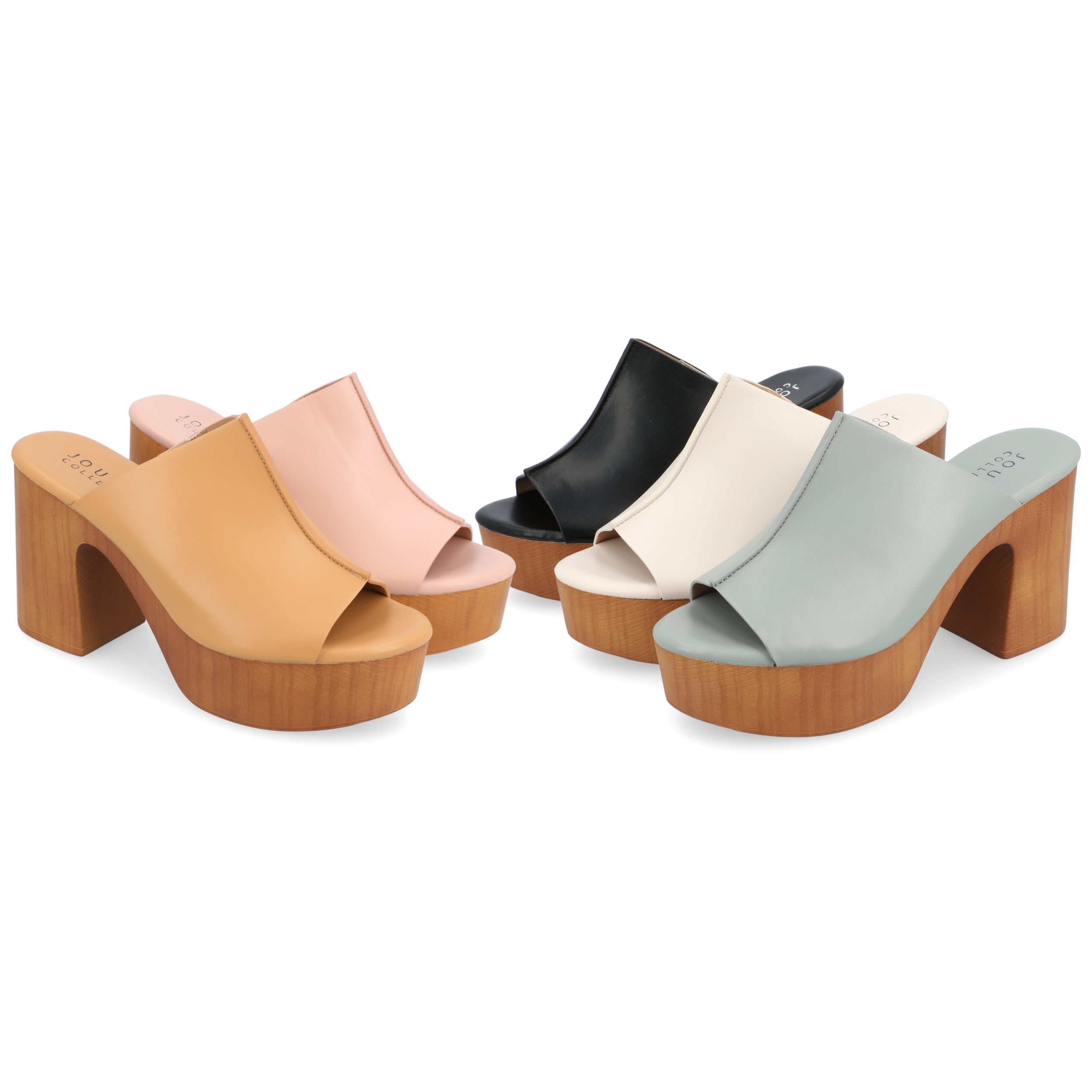 Journee Collection Womens Lorenza Tru Comfort Foam Platform Clog Open Toe Sandals