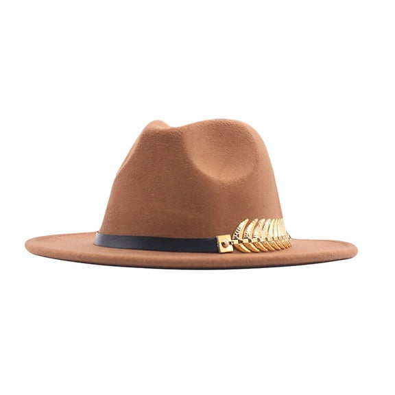 AirLoni Panama Hat For Women Wide Brim Sunshade Belt Buckle Wool Foldable Crushable Fashionable Beach Sun Hats For Outings Brown,One Size