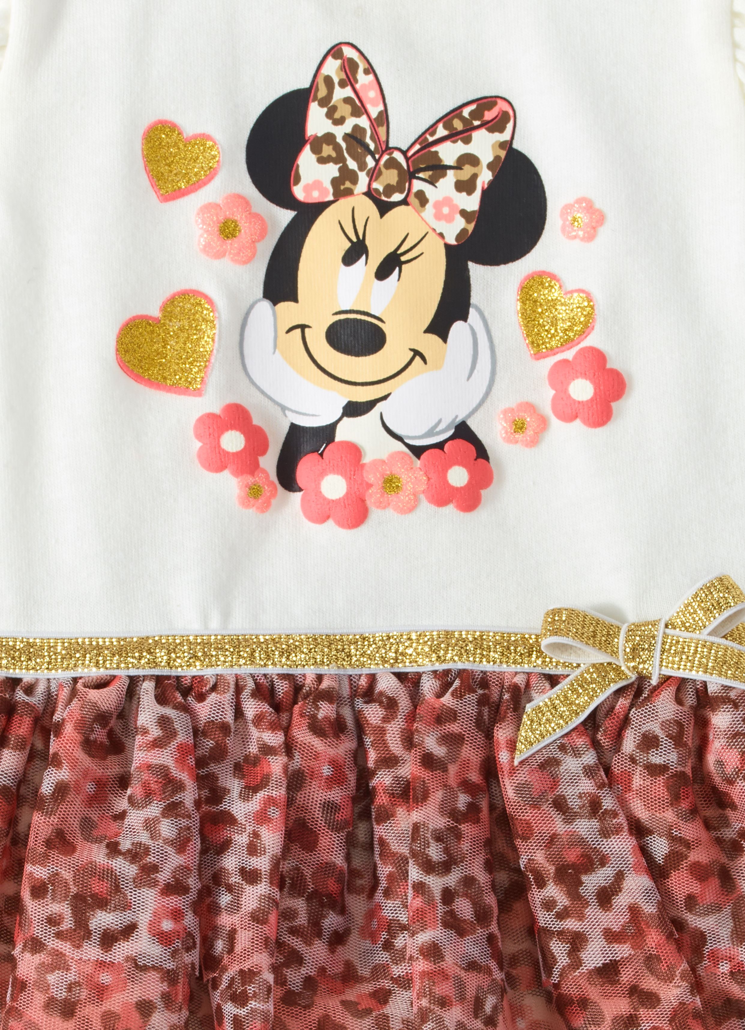 Disney Minnie Mouse Baby Girl Flutter Sleeve Tiered Ruffle Skirted Dress - image 3 of 3