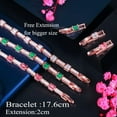 thumbnail image 6 of Stackable Cubic Zirconia 585 Rose Gold Plated Square Tennis Chain Link Bracelet, 6 of 9