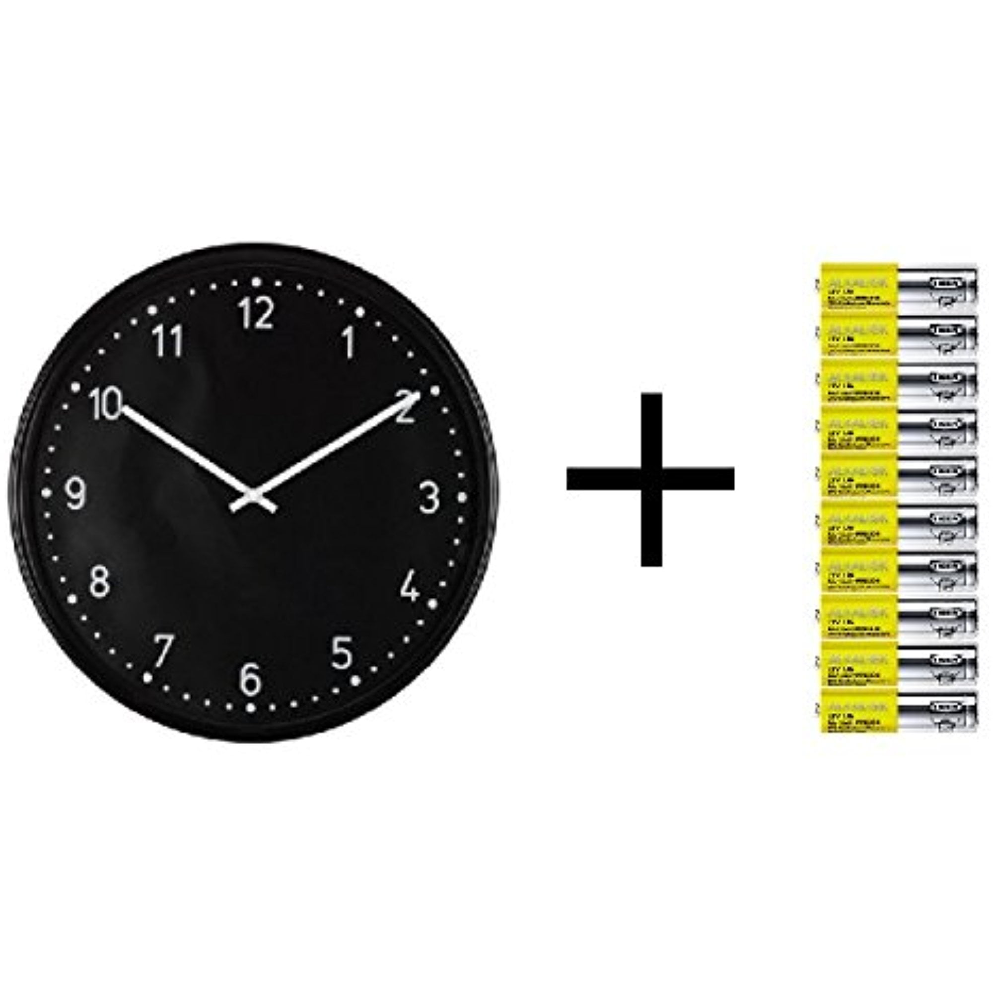 Ikea Wall clock, black and Ikea Alkaline battery