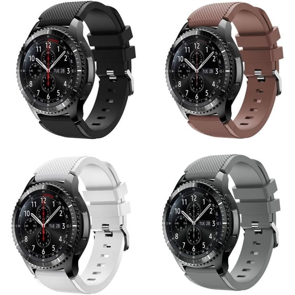 XIHAMA Compatible with Samsung Galaxy Watch 46mm Bands/Gear S3 Frontier Classic Watch Band, 22mm Soft Silicone Band Replacement Wrist Straps for Galaxy Watch 3 Bands 45mm, 4Pack B