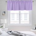 thumbnail image 3 of 2 Pack Minimalist Solid Color Valance for Window Pure Lavender Purple Simple Kitchen Valance Rod Pocket Short Curtain Topper Decorative Window Treatment for Living Room Bedroom 42"x12", 3 of 8
