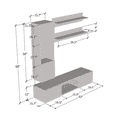 thumbnail image 5 of Fly H 33TV Wall Mounted Floating Modern Entertainment Center, 5 of 5