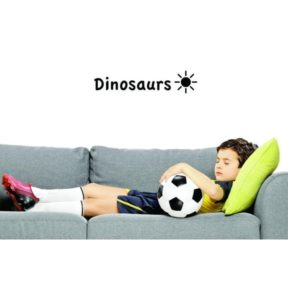 Custom Decals Dinosaurs Wall Art Size: 6 X 20 Inches Color: Black