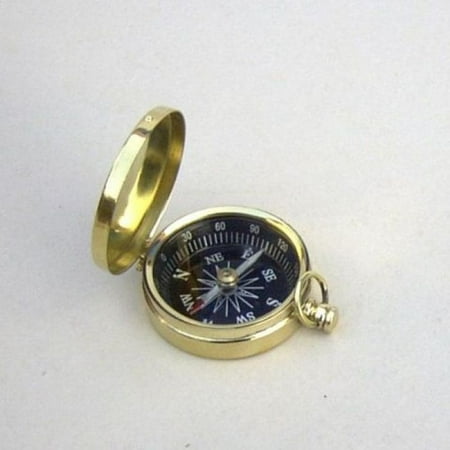 Woodland Imports Elegant Brass Pocket Compass with Black Dial
