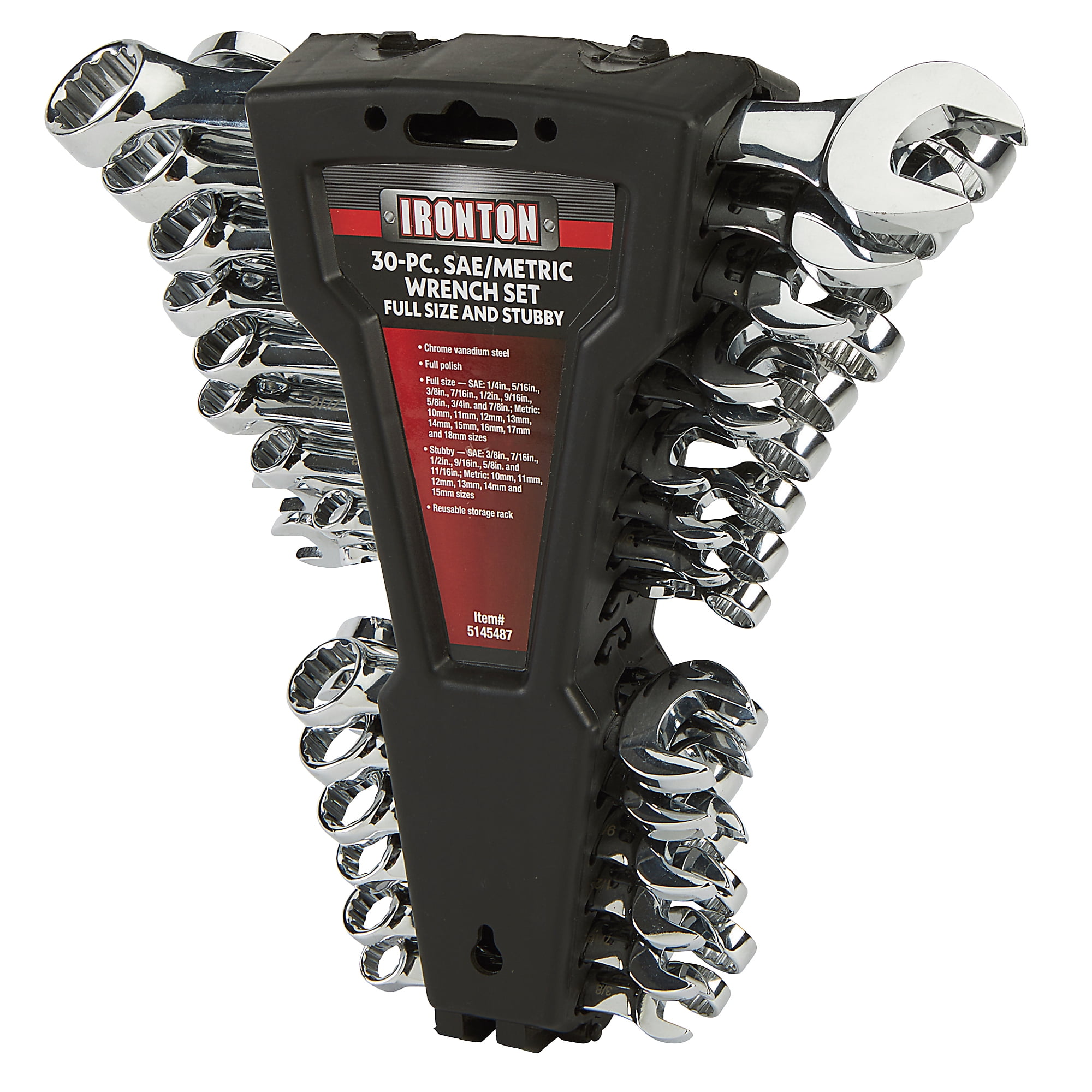 Ironton 30-Pc. SAE/Metric Wrench Set, Model# 38175A
