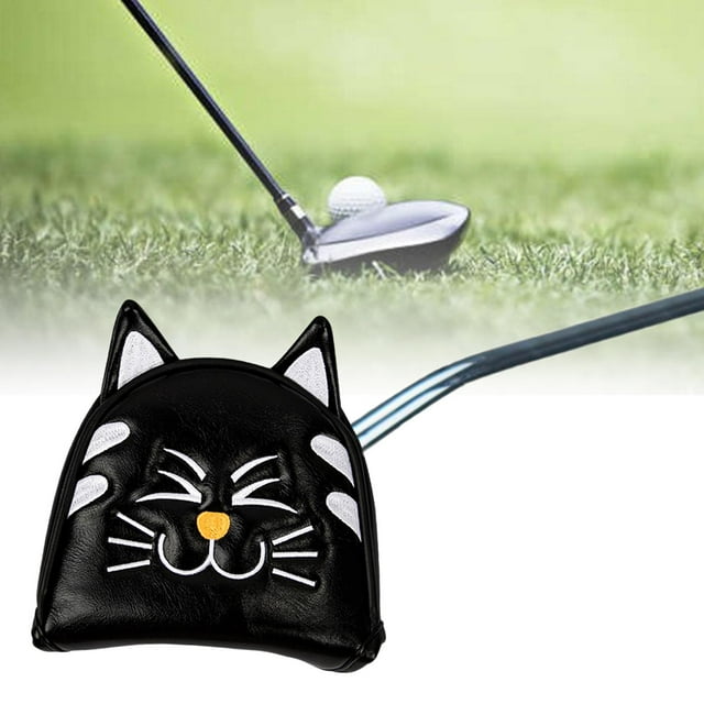 Golf Head Covers Equipment Golf Cue Protector Mallet Putter Putter Cue Headcover Semicircle Black