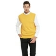 thumbnail image 2 of Toptie Men's Business Sweater Vest Cotton Jumper Top-Yellow-L, 2 of 7