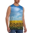 thumbnail image 2 of KLL Blooming Sunflower Field Print Workout Tank Tops Gym Sleeveless Fitness Muscle Tee-Medium, 2 of 7