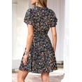 thumbnail image 5 of PRETTYGARDEN Womens Summer Floral Mini Dress Trendy Ruffle Short Sleeve V Neck Flowy A Line Short Beach Dresses, 5 of 10