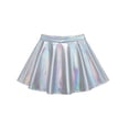 thumbnail image 3 of Girls Flared Skater Skirt Shiny Metallic Elastic Waist Flowy Skorts for Party Holiday Performance Event Kids Skirts 13-14Y, 3 of 7