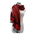 thumbnail image 4 of Floral Jacquard Scarf Womens Fashion Shawl Long Soft Accent Wrap In Red, 4 of 4