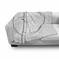 thumbnail image 2 of Half Moon Soft Flannel Fleece Throw Blanket, Monochrome Sleep Time Night Stars with Hood Simple Sketch Pattern, Cozy Plush for Indoor and Outdoor Use, 60" x 80", White Charcoal Grey, by Ambesonne, 2 of 5