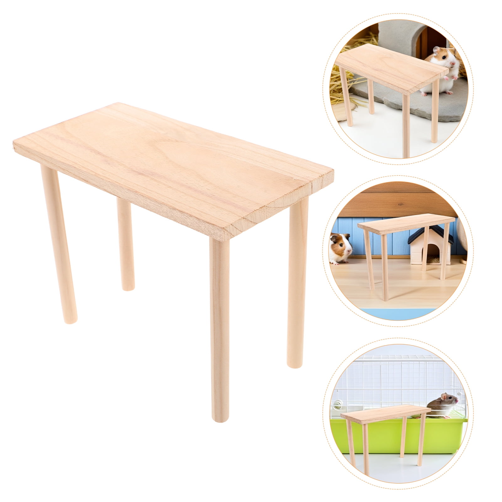 FOMIYES Hamster Cage Platform Khaki Wood with Universal Fit for Gerbil Rat Mouse Homes