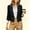 Black, variant on Women Blazer Jacket 3/4 Ruched Sleeve Waterfall Lapel Black Solid Single Button Cropped Casual Outerwear Tops All Season Womens Blouses
