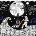 thumbnail image 1 of Whimsical Halloween Shower Curtain - Spooky Castle & Ghost Designfor Festive Decor!, 1 of 4