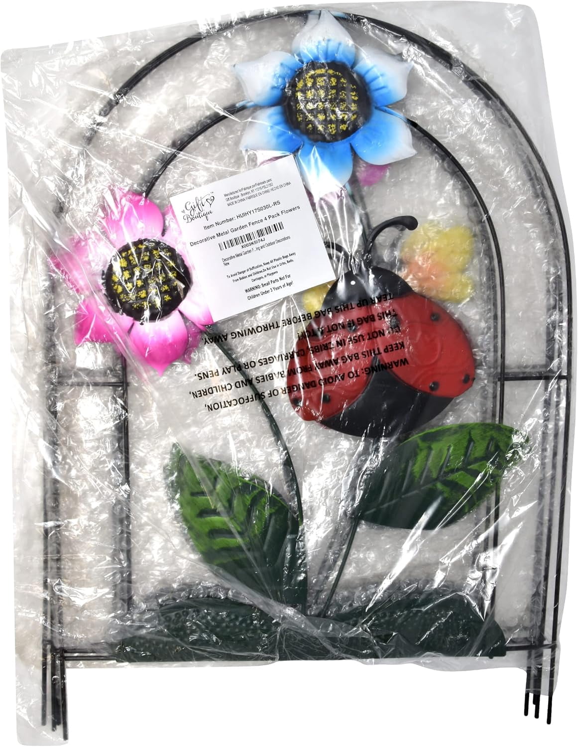 Gift Boutique 4 Pack Decorative Metal Garden Fence