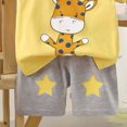 thumbnail image 5 of Babcutegg Kids Summer Cotton Short Sleeve Round Neck Top & Shorts Set – Toddler Boy and Girl Matching 2-Piece Casual Outfit Multicolor Size 6-9 M, 5 of 5