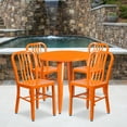 thumbnail image 2 of Flash Furniture Chad Commercial Grade 30" Round Orange Metal Indoor-Outdoor Table Set with 4 Vertical Slat Back Chairs, 2 of 5