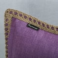 thumbnail image 3 of Phantoscope Farmhouse Burlap Linen Tailored Edge Series Decorative Throw Pillow, 20" x 20", Purple, 1 Pack, 3 of 5