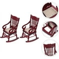 thumbnail image 3 of AISAMEFE Dollhouse Miniature Chairs ,Wooden 1:12 Scale Rocking Chair Dollhouse Furniture for Dollhouse Accessories,White, 3 of 5