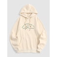 thumbnail image 2 of ZAFUL Men's Junior Tenager Letter Graphic Printed Fleece-lined Hoodie Light Yellow XL, 2 of 6
