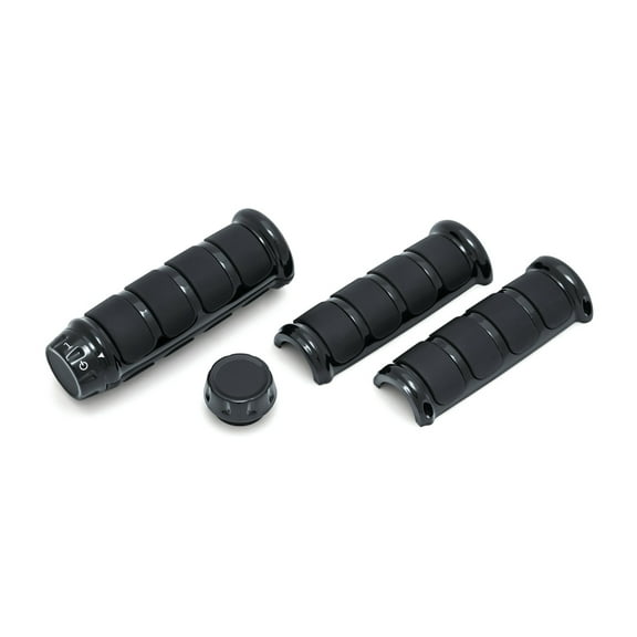 Kuryakyn 6781 Motorcycle Handlebar Accessory: ISO Grips for Harley-Davison Motorcycles with Heated Grips, Gloss Black, 1 Pair