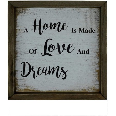 CVHOMEDECO Primitive Distressed 'Home Sweet Home' Shadow Box Frame - 9.75" X 9.75" Rustic Wall Art Decor Ready To Hang