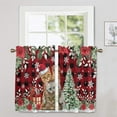 thumbnail image 3 of Fashnice Rod Pocket Cafe Tier Christmas Kitchen Valance Scarf Xmas Short Window Curtain Thermal Insulated Half Window Drapes Slot Top Curtain Panel Style-A 2pc-Tier Curtain: W:52''x H:45'', 3 of 6