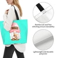 thumbnail image 4 of Bingfone Canvas Tote Bag for Women with Inner Pocket Aesthetic Cute Shopping Tote Bags Reusable Grocery Bags-Coffee Gnome (1), 4 of 9