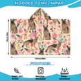 thumbnail image 2 of German Shepherd with Pioneer Flower Hooded Bath Towel，50"x30" for Ages 3 To 12 Kids, Quick Dry Lightweight Soft Microfiber Hood Beach Towel Cover Up for Kids, 2 of 7
