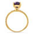 thumbnail image 2 of Pompeii 2Ct Amethyst & Diamond Anniversary Engagement Ring 10k Gold Lab Grown, 2 of 5