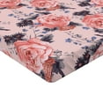 thumbnail image 4 of Ambesonne Floral Design Fitted Sheet, Delicate Rose Artwork, Full Size, Coral Blush Dark Lavender, 4 of 5